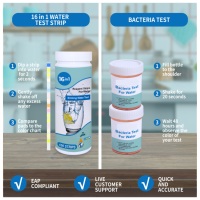 Bandelettes de test d'eau Merydi W-17 à 17 paramètres pour piscines, aquariums, eau potable - pH 0-14, test de nitrites/nitrates et de bactéries