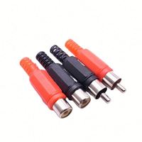 Connecteur RCA mâle en plastique rouge pour sortie/saillie de signal AV, prise de son et vidéo pour lecteur VCD/DVD, câble audio RCA
