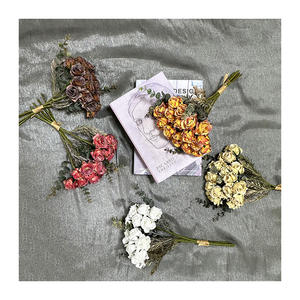 Fleurs séchées artificielles hautes belle série d'automne bords rôtis à la main populaires 20 fleurs 2 bourgeons Photo de Noël - Product Image 5