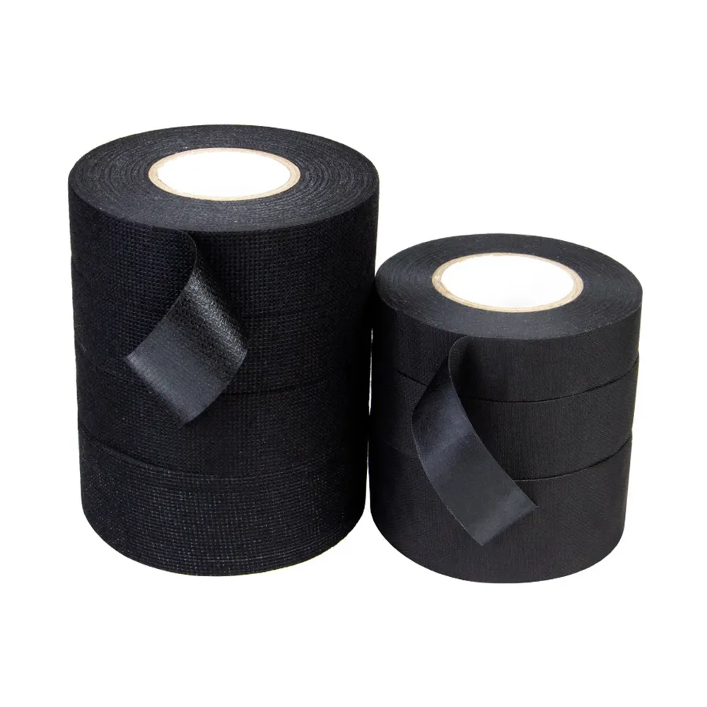 PET fleece flama retardador preto algodão pano chicote fio wrapcloth tecido fita isolante elétrica