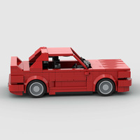 Compatible avec les briques de marque, voiture de course rouge MOC, jouets de construction éducatifs à assembler soi-même pour enfants, en plastique