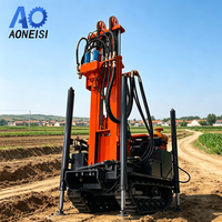 Machine de forage hydraulique diesel sur chenilles ANS260 pour projets de construction de puits d'eau, profondeur 260 m