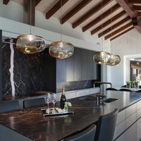 Lustre nordique pour plafond haut, idéal pour hôtel moderne, maison, escalier, longue suspension en verre fait main, luminaires et suspensions de plafond