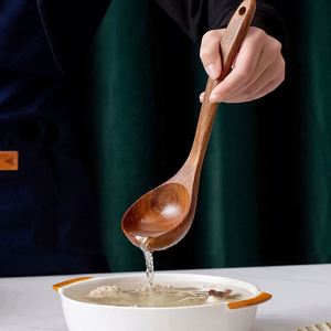 Ustensiles de cuisine en bois d'acacia pour la maison : spatule antiadhésive, cuillères à soupe et à riz, fourchettes à sauce et à salade, outils de cuisine - Product Image 5