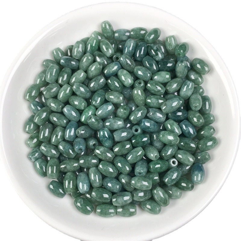Заводская оптовая продажа, Mayanmar Burma Jadeite, резные зеленые нефритовые бочковые бусины для ювелирных изделий «Diy»
