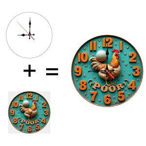 Round Wooden <b>Wall</b> <b>Clock</b> Walnut Color 25Cm Non Ticking <b>Silent</b> Modern Home Decoration <b>Clock</b> - Product Image 6