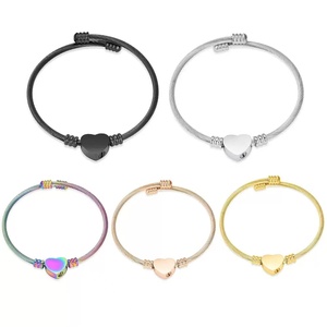 Stainless Steel Heart Shape Ashes Bangle <b>Memorial</b> Keepsake <b>Bracelet</b> Silver Tone Funeral Gift - Product Image 4