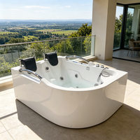 Baignoire Jacuzzi de luxe 1800x1200mm, baignoire à remous rectangulaire autoportante, moderne, pour hôtel, bain profond et massage