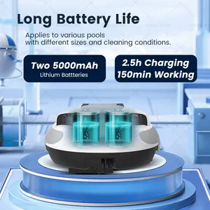 100 Minuten Werktijd 5000Mah Batterijcapaciteit Oplaadbare Ipx8 Waterdichte Niveau Automatische Robotachtige Zwembadreiniger Robot