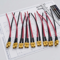 Faisceau de câblage OEM personnalisé XT60H-M mâle 12AWG 14AWG, prise mâle XT60H à courant élevé avec fils nus pour batterie au lithium et stockage d'énergie