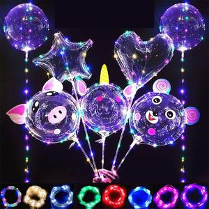 Wholesale clear Bobo Ballon 18/20/24/32 Inches <b>Light</b> <b>LED</b> Balloon with Sticker for Party Decoration and Gift for Kids - Product Image 1