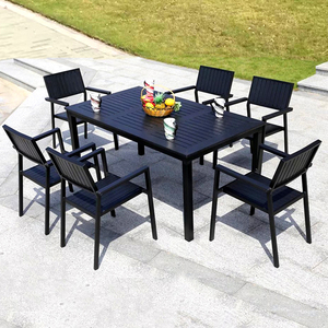 UPTOP – ensemble <span class=keywords><strong>de</strong></span> Table à manger <span class=keywords><strong>en</strong></span> <span class=keywords><strong>plastique</strong></span> et bois, facile à <span class=keywords><strong>nettoyer</strong></span> par tous les temps, Tables et <span class=keywords><strong>chaises</strong></span> d'extérieur - Product Image 5