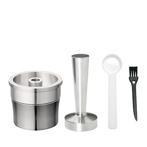 1Pod 1Tamper Set Capsules de café réutilisables avec Tamper Capsules de café rechargeables en acier inoxydable pour machine <span class=keywords><strong>ILLY</strong></span> - Product Image 1