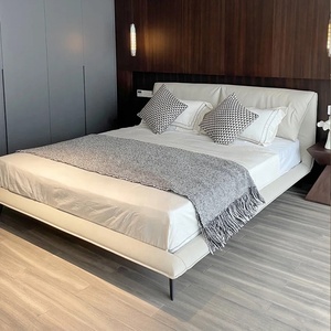 Ít tai voi khung gỗ rắn gỗ giường John ý tối giản chính hãng da hàng đầu Lớp da bò 1.8m giường đôi đặt - Product Image 2