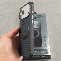 Coque de téléphone antichoc en fibre de carbone de haute qualité avec support magnétique et emballage boîte pour iPhone 18 Pro Max 17 Pro 16 15 14 13