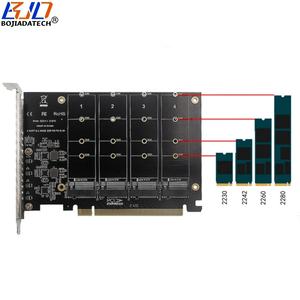PCI Express PCIe 3,0 X16 PCl-E 4,0 16x до 4 * NGFF M.2 ключ-M 2280 м2 NVMe SSD конвертер карта 64 Гбит/с радиатором - Product Image 3