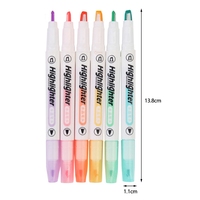 Stylo surligneur carré pastel, anti-séchage, stylo fluorescent pour journal, bible, planificateur, notes