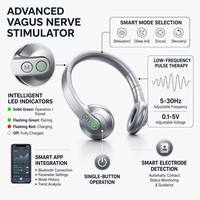 Stimulateur du nerf vague TVNS, portable autour du cou, 8 modes, relaxation, sommeil, concentration, récupération, application Bluetooth, dispositif à impulsions basse fréquence, OEM/ODM
