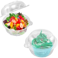 Barquettes en plastique PET transparentes et recyclables pour cupcakes, contenants alimentaires à charnières, boîtes d'emballage pour boulangerie, vente en gros aux États-Unis