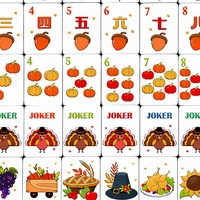 Ensemble de table de mahjong américain classique de luxe sur le thème de la récolte d'automne de Thanksgiving, pliable, en acrylique, portable, sur mesure, pour le divertissement