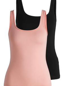 Camiseta sin mangas personalizada para mujer, con cuello cuadrado acanalado, ajustada, para gimnasio, entrenamiento, top corto deportivo informal - Product Image 1