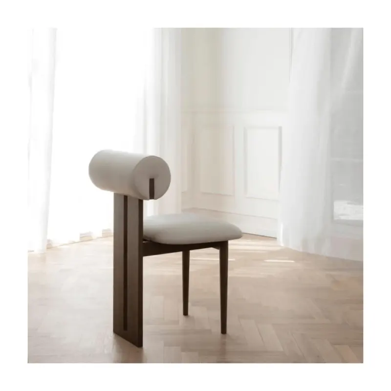 MID-Century mobili di lusso classici in pelle legno massello imbottito senza braccioli per il tempo libero sedie schienale
