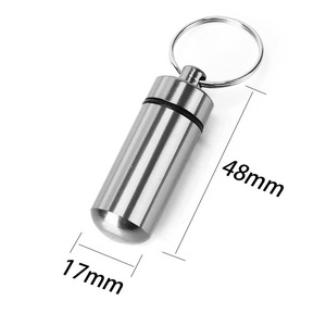 Estuche portátil para pastillas, organizador <span class=keywords><strong>de</strong></span> aluminio resistente al agua, almacenamiento <span class=keywords><strong>de</strong></span> pastillas, contenedor <span class=keywords><strong>de</strong></span> drogas con llavero para <span class=keywords><strong>viaje</strong></span>, Camping al aire libre - Product Image 4