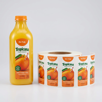 Étiquettes personnalisées pour bouteilles de jus, autocollants imperméables pour emballages de boissons, étiquettes alimentaires imprimées pour bouteilles de jus d'orange