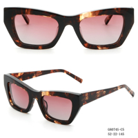 Gafas de sol hexagonales geométricas gruesas para mujer, montura negra brillante con lentes ahumadas, gafas de sol retro G6074S