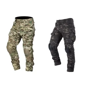 IDOGEAR Camo Camouflage Outdoor Training Tactical Trousers Tactical Pants Bdu pants With Knee Pads