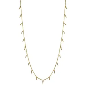 Wholesale 18K gold plated sterling silver multi spike fringe drop unique necklaces