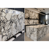 Prix d'une dalle de marbre Calacatta Viola |   Dalles de marbre blanc naturel et violet breccia pour revêtement mural de villa et sol d'hôtel poli 18 mm