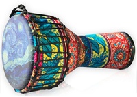 Djembe africain coloré en PVC de 11 pouces, tambour à main pour une utilisation en intérieur et en extérieur