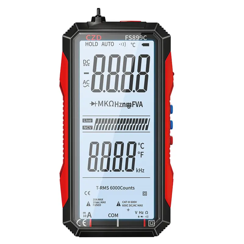 Bside CZD-FS899C voltímetro de teste, multímetro elétrico profissional ac dc voltímetro digital