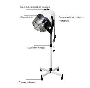 Secador de Pelo Profesional con Pedestal Ajustable y Capucha, con Ruedas, Material de Aluminio, para Salón de Belleza y Barbería - Product Image 6