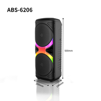 Nouveau Subwoofer Sans Fil ABS6206 – Enceinte Portable pour Fêtes en Extérieur, Karaoké Domestique, Son Surround LED Rechargeable
