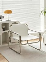Chaise Bauhaus vintage, fauteuil en cuir de selle, chaise de salon