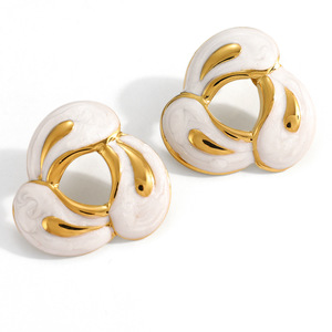 Pendientes de tuerca con diseño de ballena, chapados en oro de 18k, de acero inoxidable, para mujer, joyería de moda EH12275 - Product Image 4