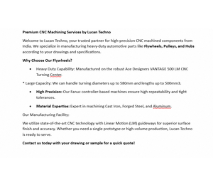 Nouveau volant moteur automobile en fonte usiné CNC sur mesure, conçu avec précision pour un transfert de puissance haute performance - Product Image 3