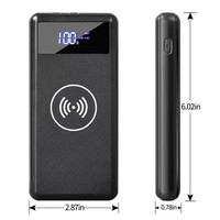Power Bank portabel 20000mAh dengan pengisian nirkabel/2 kabel, paket baterai pengisian cepat untuk ponsel pintar