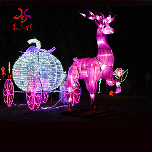 Decoración al aire libre personalizada, luces de modelado iluminadas en 3D, <span class=keywords><strong>Reno</strong></span> con trineo, motivo de Navidad, gran oferta - Product Image 2