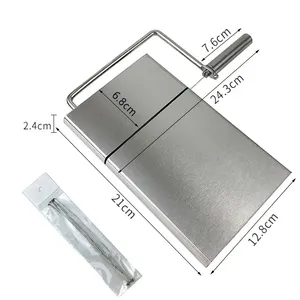 Aço inoxidável Queijo Slicer Cortador para Bloco Queijo Metal Cutting Board Cozinha Gadgets Gift Set para Queijo Manteiga