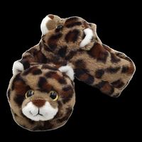 Chaussons Doux et Chauds en Peluche Motif Léopard Personnalisés pour Enfants et Adultes – Idéaux pour l'Hiver et la Chambre