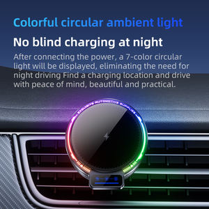 Nuevo Cargador Inalámbrico Magnético Multifuncional 2 en 1 para Auto con Carga Rápida de 15W y Luz para iPhone, Reloj y Auriculares - Product Image 5