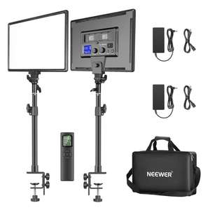 Neewer 90W 데스크 마운트 LED 비디오 라이트 C-클램프 스탠드 키트 무선 리모컨 포함, 게임/유튜브/라이브 스트리밍용 디밍 가능한 바이컬러 - Product Image 1