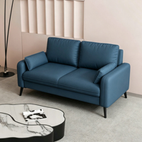 Canapé compact 2 places en cuir résistant aux griffures de chat avec accoudoirs, mini canapé double pour salon