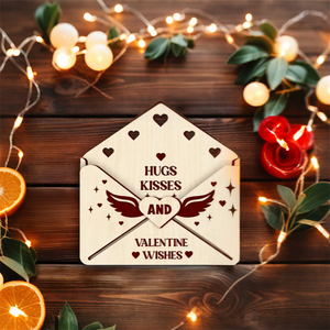 Tarjeta <span class=keywords><strong>de</strong></span> Madera Cuadrada Personalizada con Mensaje <span class=keywords><strong>de</strong></span> Amor - Impresión UV, Estilo Sobre con Corazón Hueco, Regalo Romántico para Novio o Novia - Product Image 1