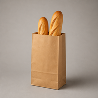 Sacs à pain SOS en papier kraft non marqués, fond carré, qualité alimentaire, biodégradables, impression de logo personnalisée, boulangerie, café à emporter