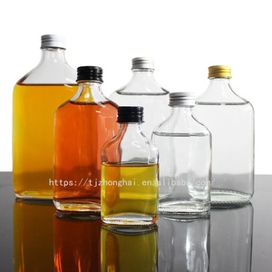 Flacon de poche en verre bouteille en verre avec bouchon en aluminium 200ml bouteille boisson pour bière lait boisson parfum tequila brandy bouteille de jus - Product Image 3
