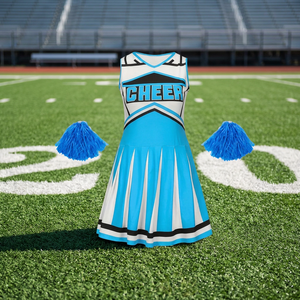 Ensembles d'uniformes de cheerleading personnalisés pour filles et adultes, avec logo frontal imprimé par transfert thermique, pour équipes et compétitions, couleurs variées, hauts et shorts, 100% 280g - Product Image 3